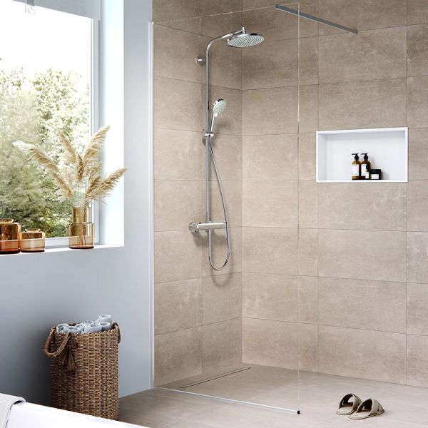 Hansgrohe RainDrain Compact Duschrinne 70cm für flache Installation 43mm, edelstahl gebürstet