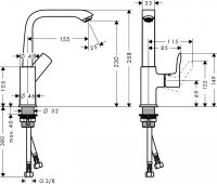Vorschau: Hansgrohe Metris Einhebel-Waschtischmischer 230 mit Push-Open Ablaufgarnitur, chrom