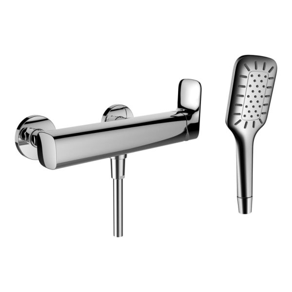 Laufen Cityplus Duschenmischer mit Handbrause und Brauseschlauch, chrom HF905350100600