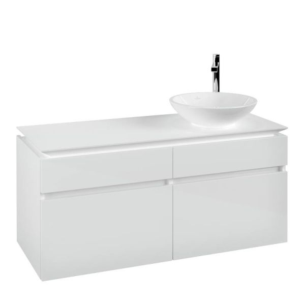 Villeroy&Boch Legato Waschtischunterschrank 120x50cm für Aufsatzwaschtisch, 4 Auszüge glossy white B58200DH