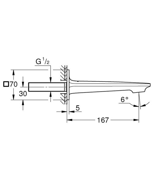 Grohe Allure Wanneneinlauf, Ausladung 16,7cm