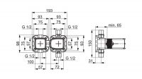 Vorschau: Hansa Hansamatrix Unterputz-Einbaukörper, Thermostat-Batterie, mit 2-Wege-Umstellung