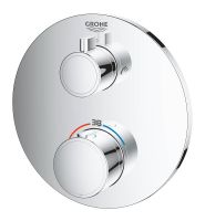 Vorschau: Grohe Grohtherm Thermostat-Wannenbatterie mit integrierter 2-Wege-Umstellung, rund, chrom