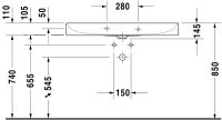 Vorschau: Duravit DuraSquare Waschtisch 100x47cm, ohne Überlauf, ohne Hahnloch, mit nicht verschließbarem Ablaufventil, weiß 2353100079