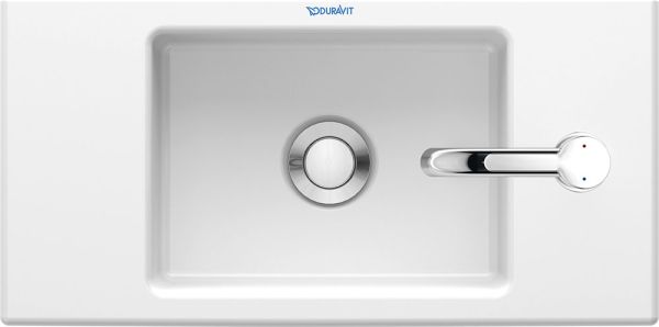 Duravit Vero Air Handwaschbecken 50x25cm, mit 1 Hahnloch rechts, ohne Überlauf, WonderGliss, weiß 07245000081