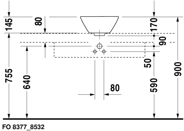 Duravit Starck 1 Aufsatzbecken Ø33cm weiss 0408330000