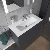 Vorschau: Duravit ME by Starck Waschtisch rechteckig 83x40cm, 1 Hahnloch, mit Überlauf, weiß 2342830000