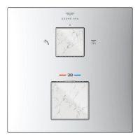 Vorschau: Grohe Allure Brilliant Thermostat-Brausebatterie, 2 Verbraucher, Griffe in White Attica Ceasarstone