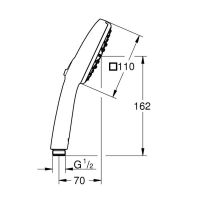 Vorschau: Grohe Tempesta Cube 110 Handbrause 3-strahlig, 13,5 l/min, chrom