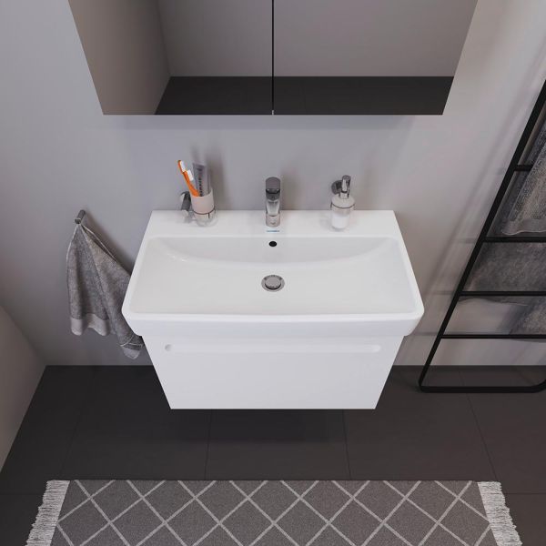 Duravit No.1 Badmöbel-Set 80cm mit Waschtisch, Spiegel, 1 Auszug und Innenschublade