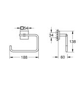 Vorschau: Grohe QuickFix Start Cube Handtuchring, zum Kleben oder Bohren