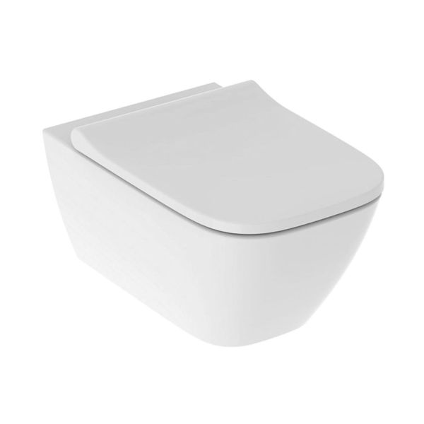 Geberit Smyle Square Set Wand-WC mit WC-Sitz, weiß