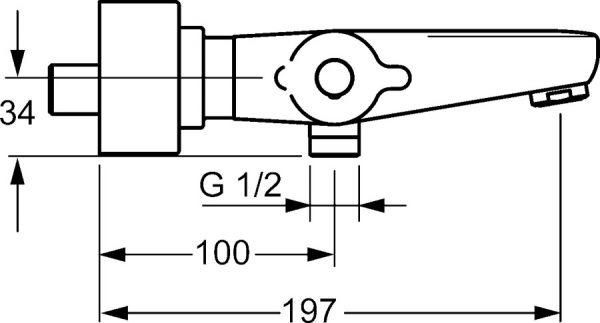 Hansa Hansamedipro Wannen- und Brause-Thermostat-Batterie, chrom