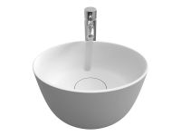 Vorschau: RIHO Solid Surface Oval Aufsatzwaschtisch ohne Hahnloch, 38x33x20cm, weiß matt W026001105