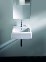 Duravit Vero Waschtisch rechteckig 50x47cm, 1 Hahnloch, mit Überlauf, WonderGliss, geschliffen, weiß 04545000271