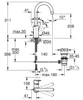 Vorschau: Grohe BauEdge Einhand-Waschtischbatterie L-Size mit Ablaufgarnitur, chrom