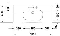 Vorschau: Duravit D-Code Waschtisch rechteckig 105x48cm, mit Hahnloch, mit Überlauf, weiß 03421000002