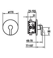 Vorschau: KWC WAMAS 2.0 Fertigmontageset Einhand-Duscharmatur rund, chrom