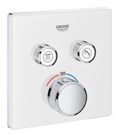 Grohe Grohtherm SmartControl Thermostat mit 2 Absperrventilen, eckig, chrom/ moon white 29156LS0