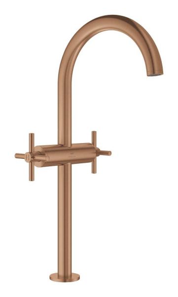 Grohe Atrio 2-Griff-Waschtischmischer XL-Size für Aufsatzbecken mit Push-Open, Kreuzgriffen warm sunset gebürstet 21149DL0