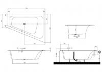 Vorschau: Villeroy&Boch Loop&Friends Eck Badewanne, Ausführung rechts 175x135cm, weiß