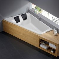 Repabad Genf Duo Eck Badewanne 180x130/65cm, Ecke links, weiß