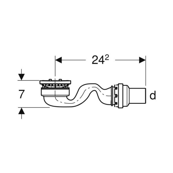 Geberit Sestra Duschwannenablauf Siphonierhöhe 30 mm