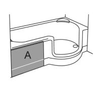 Vorschau: Artweger Twinline 1 Schürze 01 Nischeneinbau, für Badewanne 180x100/80cm TL0B05