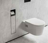 Vorschau: Hansgrohe XtraStoris Rock Einbau Toilettenbürstenhalter mit Papierhalter, befliesbar, schwarz matt 56062670