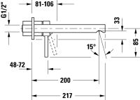 Vorschau: Duravit Circle Einhebel-Waschtischarmatur Unterputz für Wandmontage Ausladung 200mm, chrom