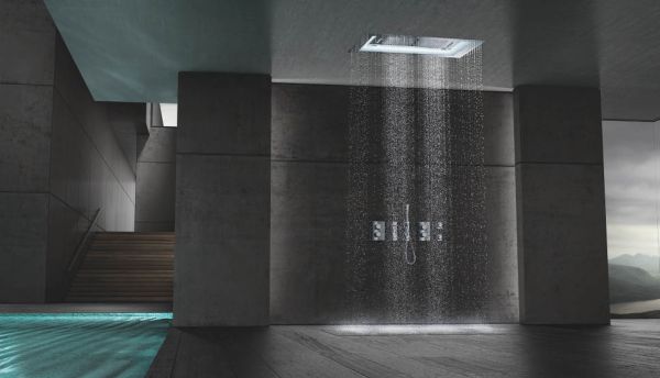 Grohe Rainshower Aqua 40" AquaSymphony Deckenbrause mit LED-Beleuchtung, 6+ Strahlarten, chrom