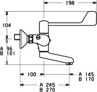 Vorschau: Hansa Hansatempra Wasch-/Spültisch-Thermostat-Wandbatterie, 270mm, chrom