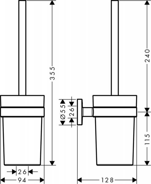 Hansgrohe Logis Universal WC-Bürste mit Halter Wandversion, chrom