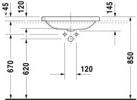 Vorschau: Duravit DuraStyle Einbauwaschtisch 60x43cm, ohne Überlauf, ohne Hahnloch, WonderGliss, weiß 03726000001