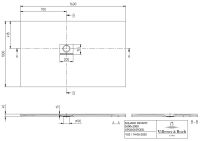 Vorschau: Villeroy&Boch Squaro Infinity Quaryl®-Duschwanne, Eckeinbau links gegen Wand, 160x100cm