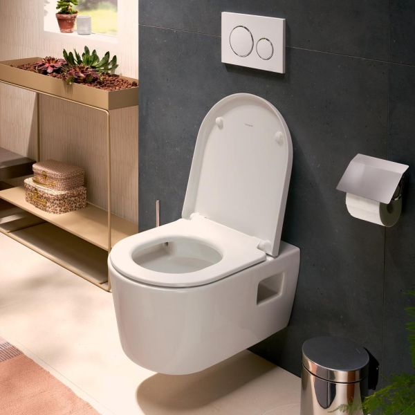 Hansgrohe EluPura Original S Wand WC Set, AquaChannel Flush, WC-Sitz mit SoftClose, weiß