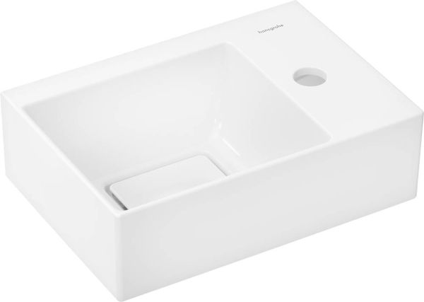 Hansgrohe Xevolos E Handwaschbecken 36x25cm mit Hahnloch rechts, ohne Überlauf, SmartClean, weiß 61086450