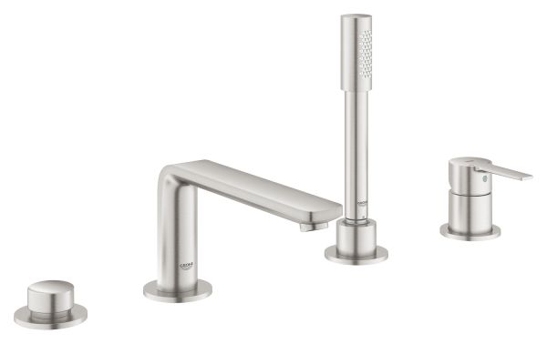 Grohe Lineare 4-Loch Einhand-Wannenkombination, supersteel