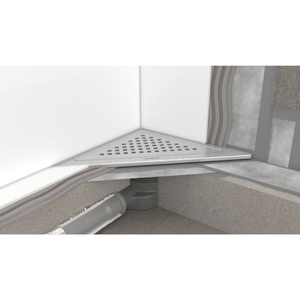 hansgrohe RainDrain Corner Komplettset Punktablauf 24,5x24,5cm edelstahl gebürstet 56252800