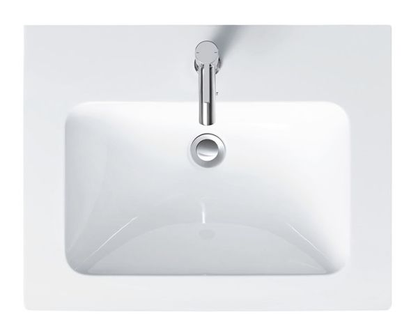 Duravit ME by Starck Waschtisch rechteckig 63x49cm, mit Hahnloch, mit Überlauf, weiß 2336630000