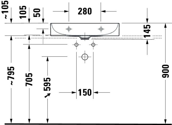 Duravit DuraSquare Waschtisch 60x40cm, ohne Hahnloch, mit nicht verschließbarem Ablaufventil, Ausführung kurz, weiß 2356600079