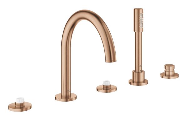 Grohe Atrio 5-Loch-Wannen-Kombination für Atrio Hebelgriffe 48464-5/48651, warm sunset gebürstet 25224DL0