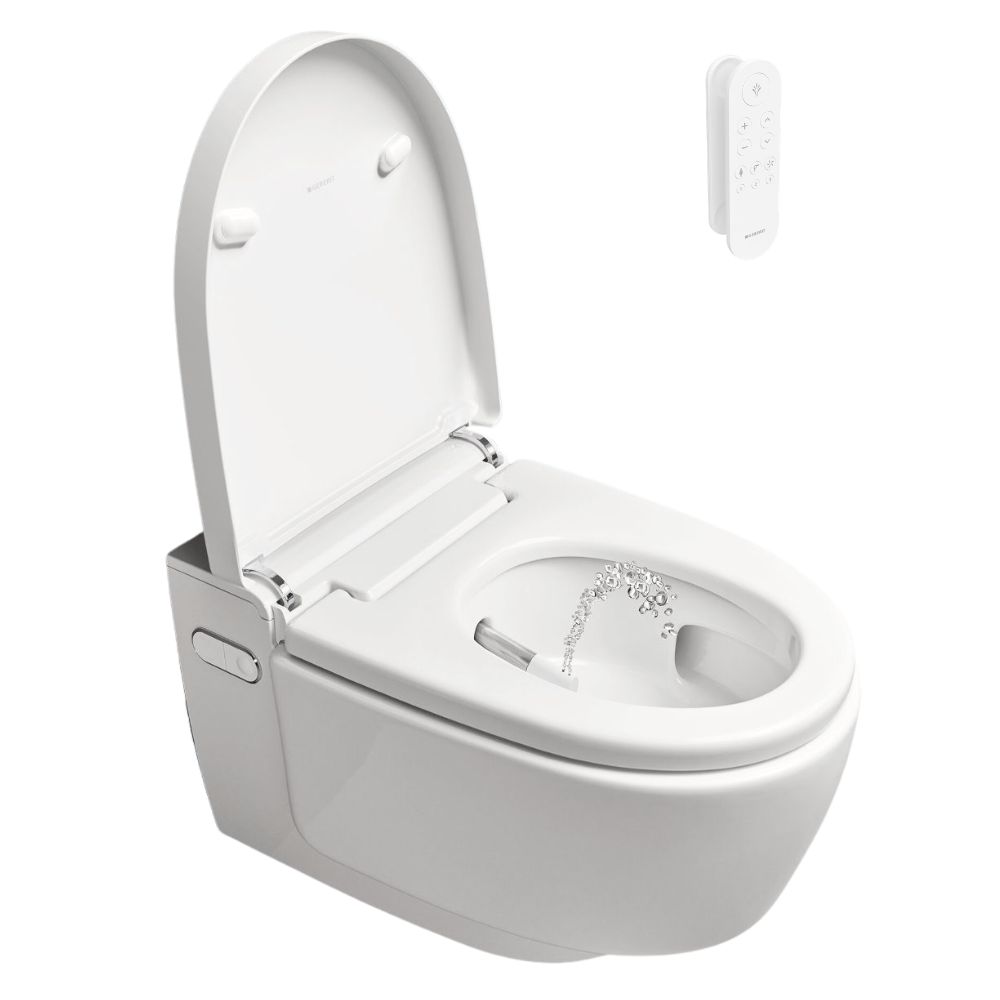 Geberit AquaClean Mera Comfort mit geöffnetem Deckel