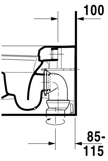 Duravit ME by Starck Stand-WC Tiefspüler Spülrand halb offen, weiß