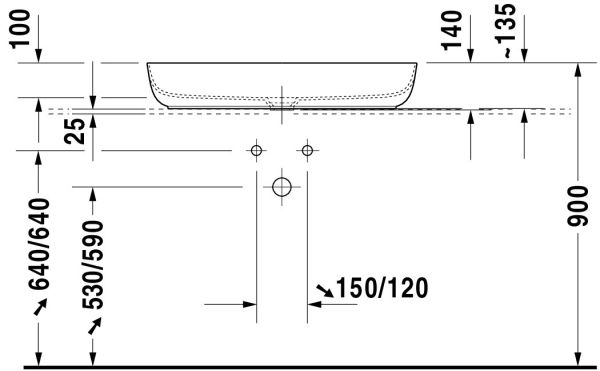 Duravit Luv Aufsatzbecken 80x40cm weiss 0379800000