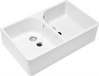 Vorschau: Villeroy&Boch O.Novo Doppelspülbecken mit Überlauf 79,5x22x51cm, weiß 63310001