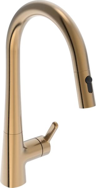 Hansa Hansadesigno Style Comfort Spültisch-Einhand-Einlochbatterie, mit Geschirrbrause, bronze gebürstet 5136228381 