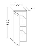 Burgbad Crono Halbhoher Schrank mit 1 Tür SEUN040LF1786G0141