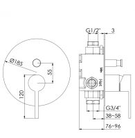 Vorschau: Steinberg Serie 260 Fertigmontageset WanneBrause-Einhebelmischbatterie m. Keramikkartusche, m. Umst 2602103RG