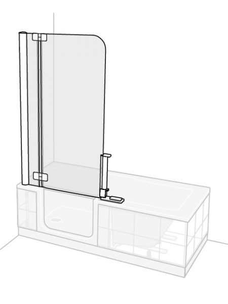 Artweger Artlift Duschtüraufsatz für Duschbadewanne mit geteilter Badewannentür